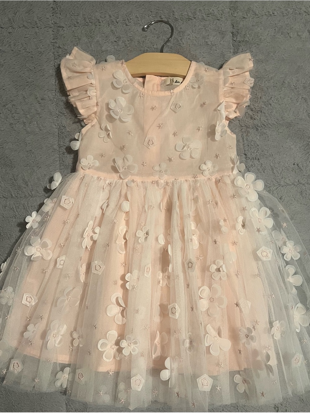 Girls Pink Floral Tulle Party Dress
